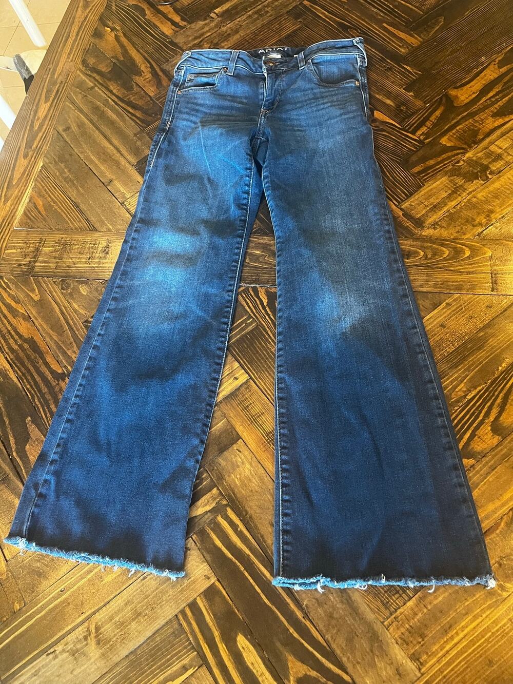 Ariat Trouser Western Cowgirl Jeans Women 27 Aztec Fringe Raw Hem Preppy Comfy